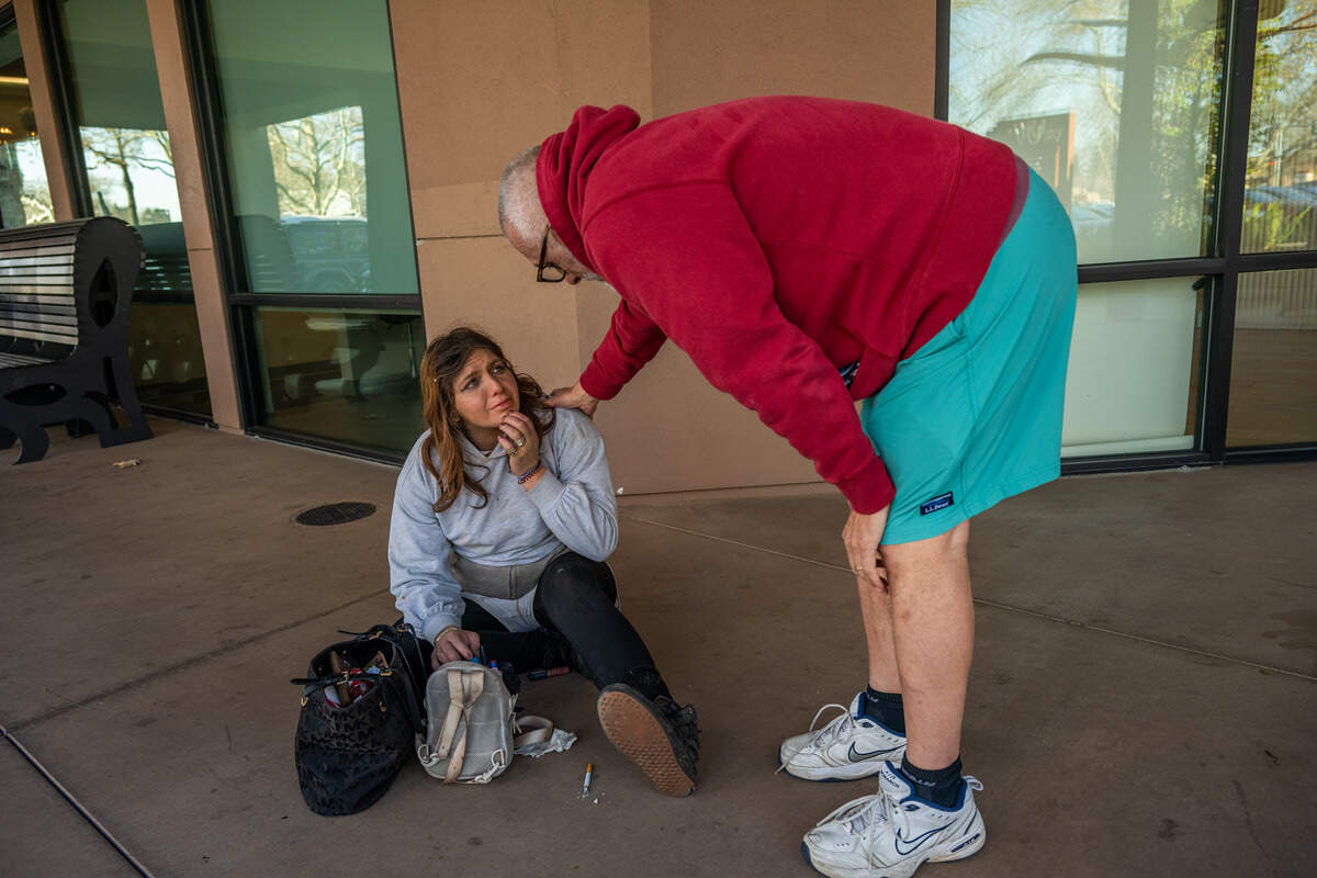 As tears stream down Califia Carlisle’s face, her father Christopher Carlisle assures her that he is not upset after she walked out of dentist appointment in Sacramento in January. Christopher has tried to help his daughter get medical care and housing, but unless she decides she wants help, there is little he can legally do, he said.